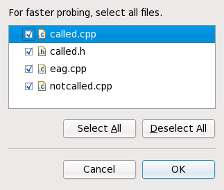 Selecting Files to Probe